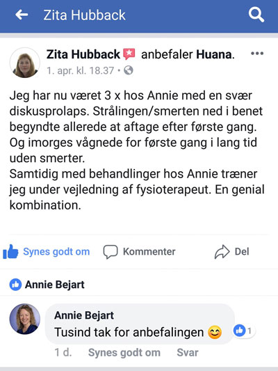 Om behandling hos Annie Bejart